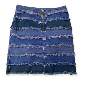Sicko Cartel layered denim mini skirt